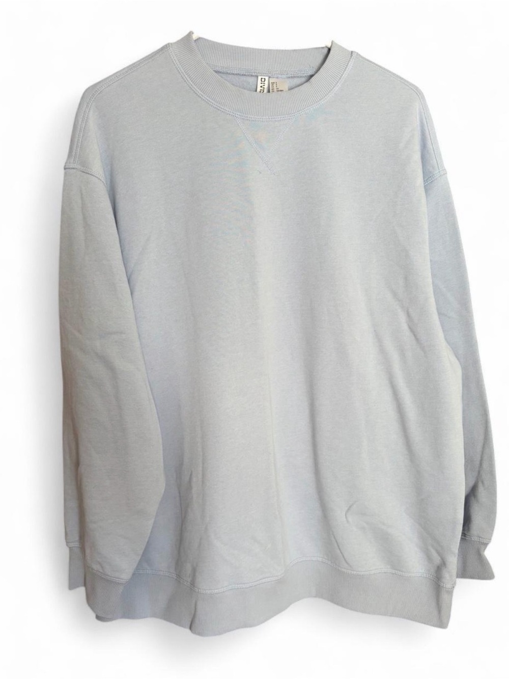 light blue crewneck sweatshirt baby blue women’s small oversized top H&M divided